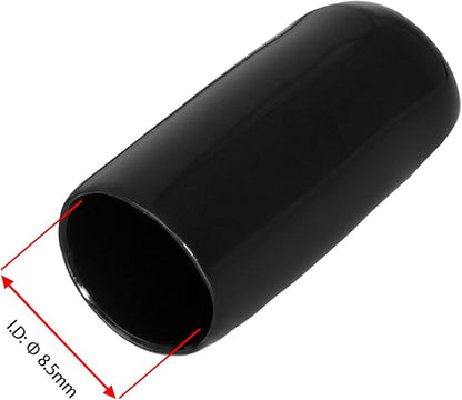 20 PCS Black Round Vinyl Rubber End Caps Kits, Flexible Screw Thread Protectors - Image 2