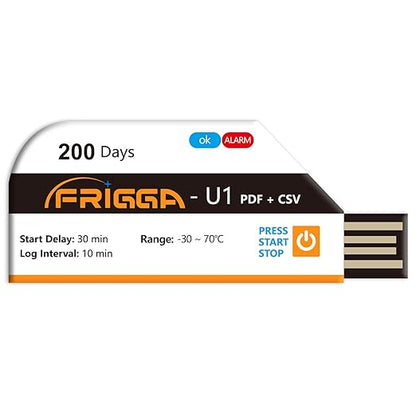 Frigga Temperature Data Logger Single Use Temperature Recorder 28800 Points USB by Frigga