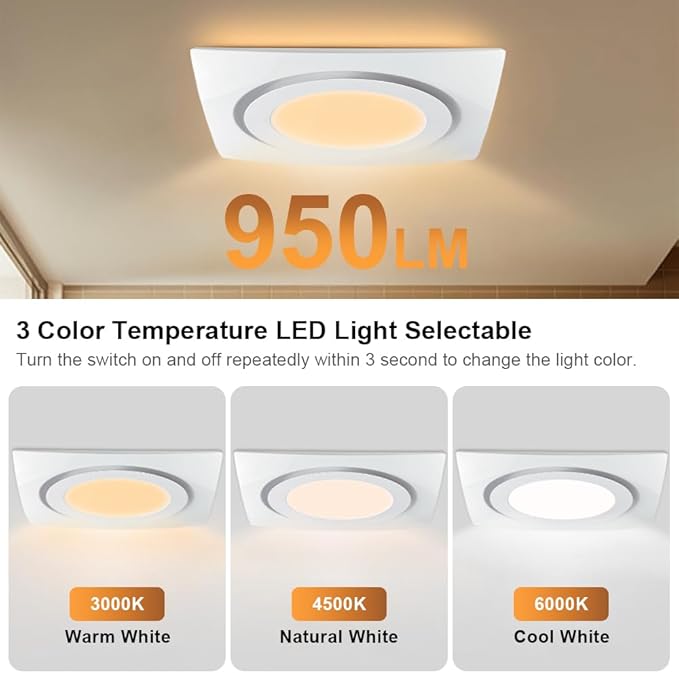 88CFM 1.0 Sone Bathroom Exhaust Fan - Image 2
