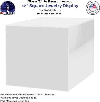 4 Pack 12" White Acrylic Display Box - Image 6