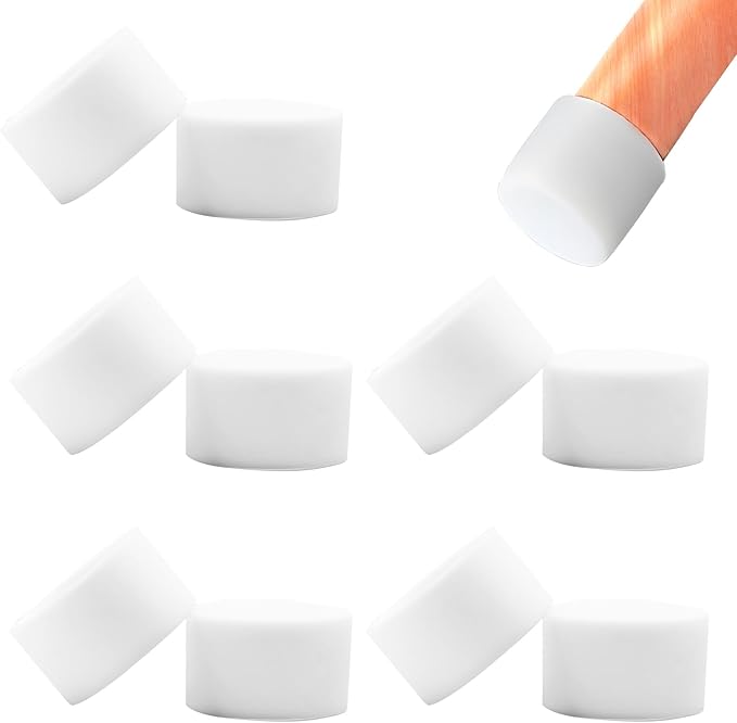 10 Pcs 1-7/16" Round Chair Leg Tips Caps, Silicone Rubber Furniture Leg Floor by BOPOREAE