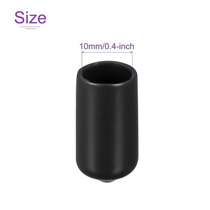 DMiotech 100 Pack 10mm ID Black Screw Thread Protectors Rubber End Caps Bolt - Image 4