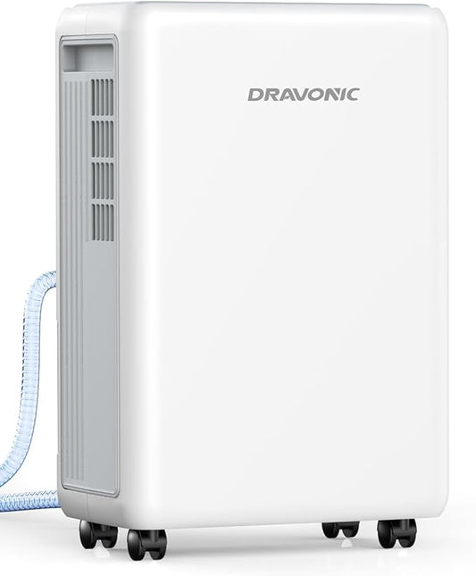 Dehumidifiers for Home with Drain Hose, Smart Humidity Control, 3 Modes for by Dravonic