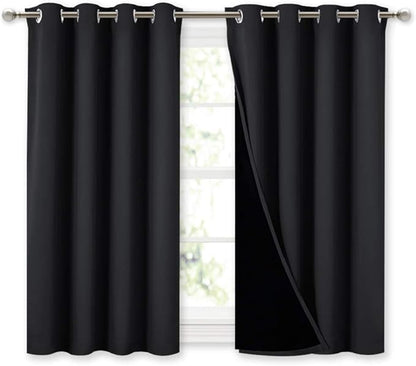NICETOWN 100% Blackout Curtains 45 inches Length, 2 Thick Layers Completely by NICETOWN