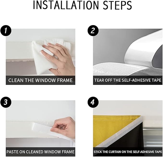 Autohesion Curtains for Windows, Bedroom Blackout Curtains for - Image 3