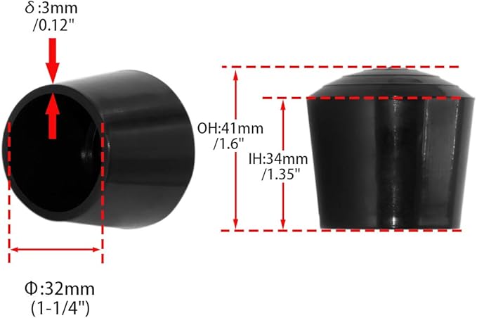 Flyshop 1-1/4", 32 mm Chair Leg Caps Furniture Table Covers Floor Protectors - Image 2