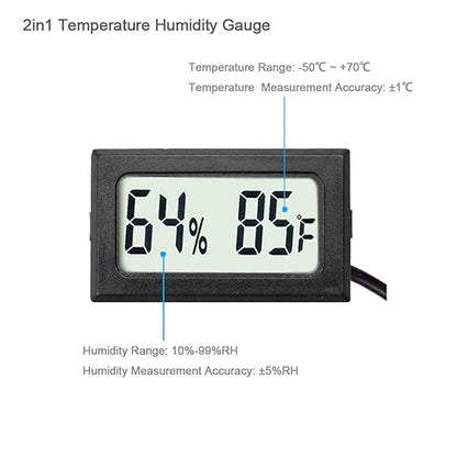 2-Pack Mini Digital Hygrometer Thermometer Gauge - Image 3