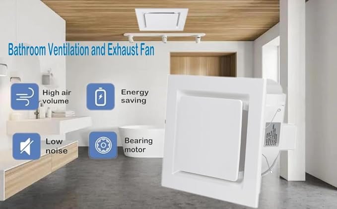 Bathroom Exhaust Fan without Light, Ceiling Mount Ventilation Fan bathroom - Image 6