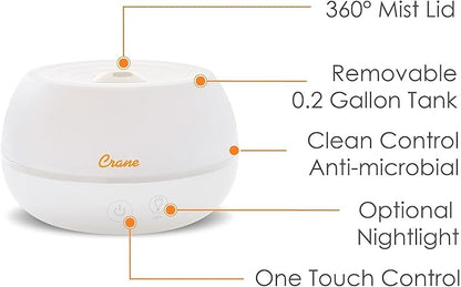 Crane Portable Ultrasonic Travel Humidifier & Aroma Diffuser – 0.2 Gallon Cool - Image 4