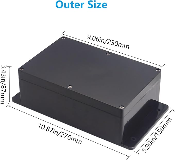 Outdoor Waterproof Junction Box IP67 Project Box ABS Black Electrical Boxes - Image 2