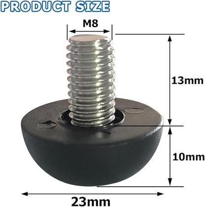 Hooshing 10PCS 8mm x 1.25 M8 Adjustable Furniture Levelers Replacement - Image 2