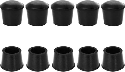 10 PCS Black Round Rubber Chair Leg Caps Tips, Vinyl Rubber End Kits, Soft by Zinkebol