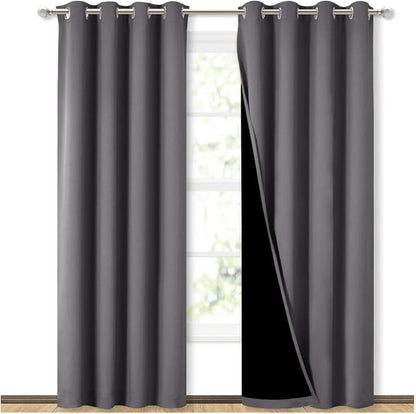 NICETOWN Grey Full Shade Curtain Panels, Pair of Energy Smart & Noise Blocking by NICETOWN