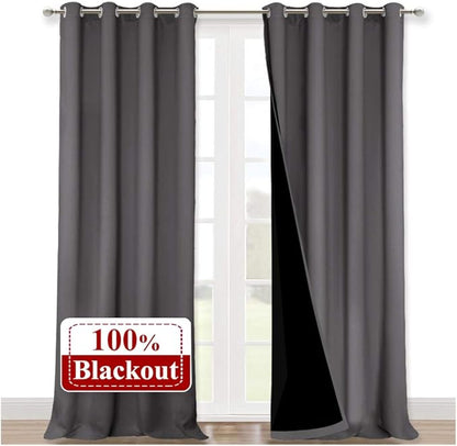 NICETOWN 100% Blackout Blinds, 52 inches x 120 inches, Laundry Room Decor by NICETOWN