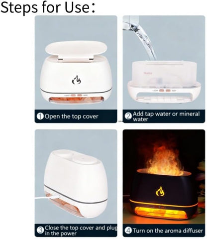 Multi-Colour Flame Humidifier Aromatherapy Diffuser, 7-Colour Flame Humidifier - Image 6