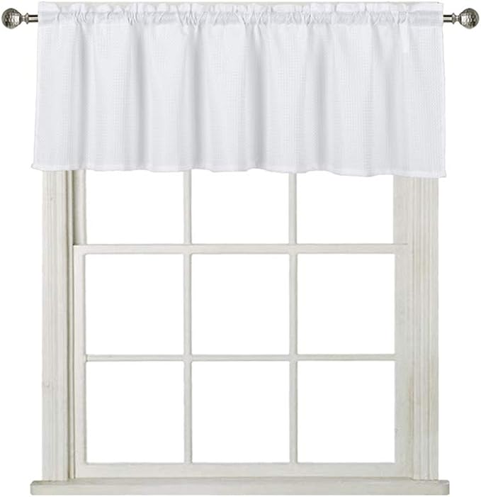 Home Queen Waffle Curtain Valance Window Treatment by HomeQueen