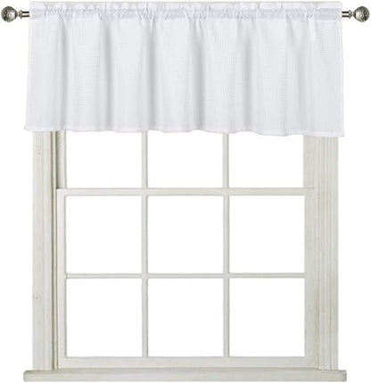 Home Queen Waffle Curtain Valance Window Treatment by HomeQueen