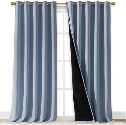 NICETOWN Full Shading Curtains for Windows, Vintage Blue, 62 inches W x 95 - Image 2