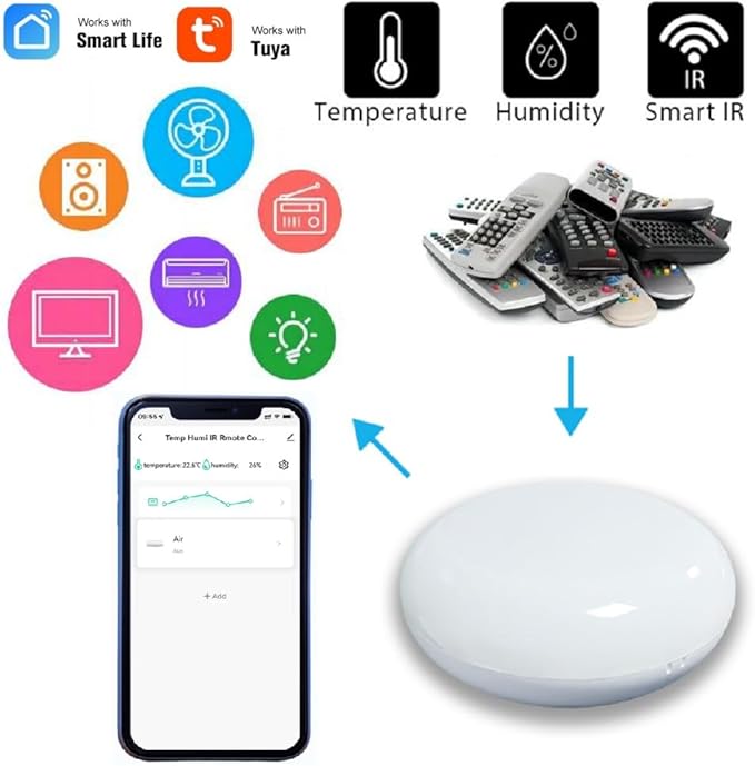 WiFi Temperature Humidity Monitor and Smart IR Remote Control Home House - Image 2