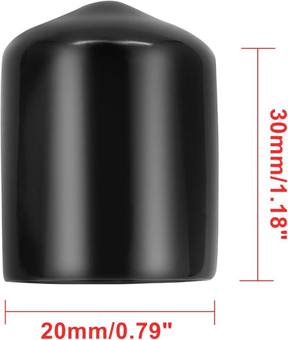 12 Pcs Round Rubber End Caps 4/5" ID Vinyl Flexible Bolt Chair Foot Covers - Image 2