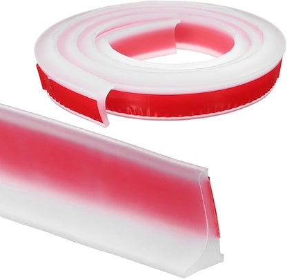 Shower Threshold Water Barrier Strip 39.37 Inch Transparent Adhesive Seal by Hemobllo