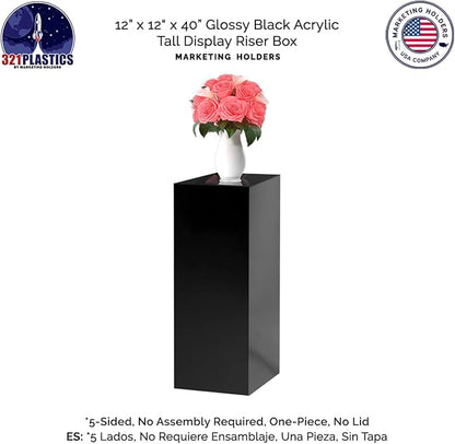 Acrylic Tall Display Cube Pedestal Art Sculpture Flower Tower One Piece No Lid - Image 5