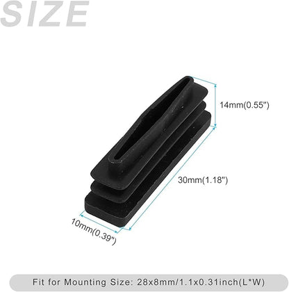 METALLIXITY Rectangle End Caps 100Pcs, Plastic Rectangle Tube Inserts Threaded - Image 2
