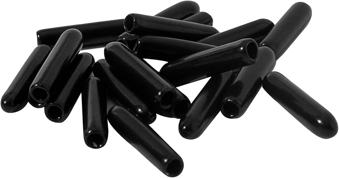 20 PCS Black Round Vinyl Rubber End Caps Kits, Flexible Screw Thread Protectors by Zinkebol