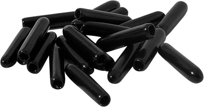 20 PCS Black Round Vinyl Rubber End Caps Kits, Flexible Screw Thread Protectors by Zinkebol