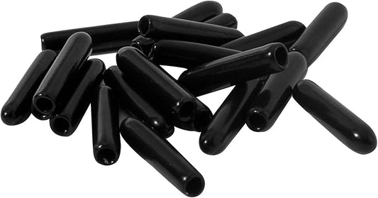 20 PCS Black Round Vinyl Rubber End Caps Kits, Flexible Screw Thread Protectors by Zinkebol