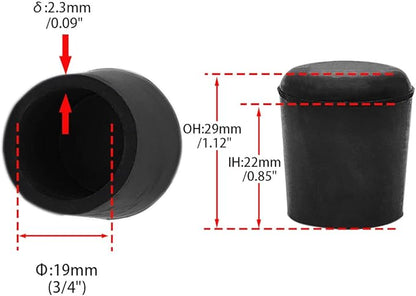 Flyshop 3/4", 19 mm, Patio Round Chair Leg Caps, Furniture Table Feet Covers - Image 2
