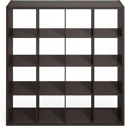 Furinno Simple Cube Storage Organizer, 16-Cube Display Shelf, Open Back - Image 7