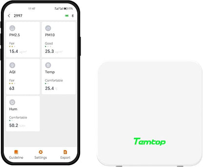 Temtop P1 Air Quality Monitor, PM2.5/PM10/Temperature/Humidity Sensor by Temtop