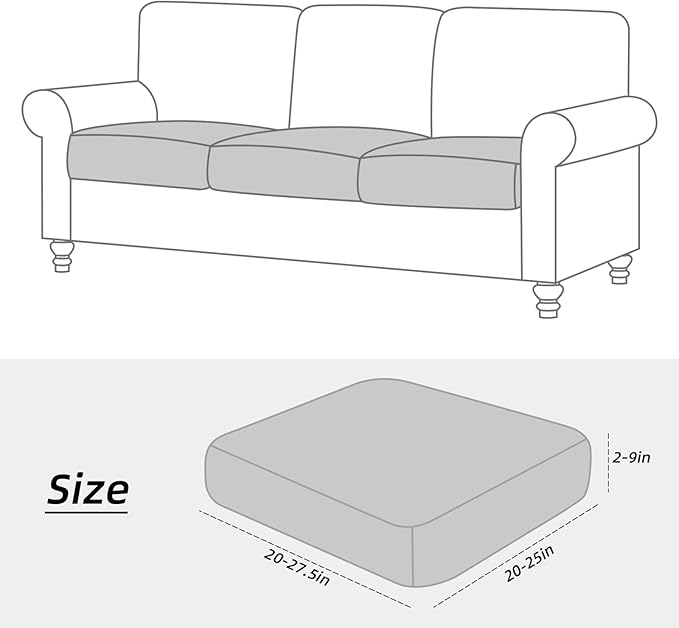 Fuloon Seat Cushion Covers, Stretch Couch Slipcovers Sofa Cushion Protective - Image 3