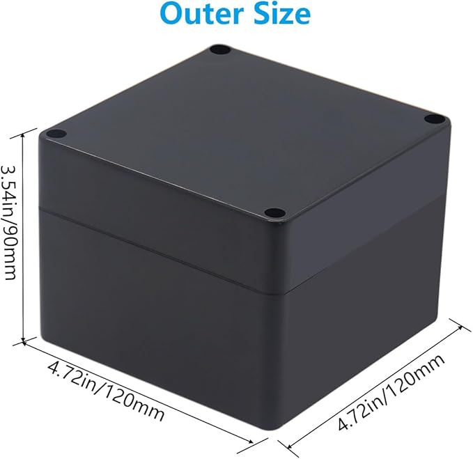 Outdoor Waterproof Junction Box IP67 Project Box ABS Black Electrical Boxes - Image 2