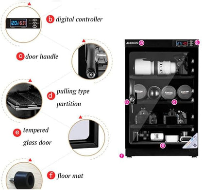 100L Full Automatic Digital Camera Dehumidify Storage 5 Layers Digital Control - Image 4