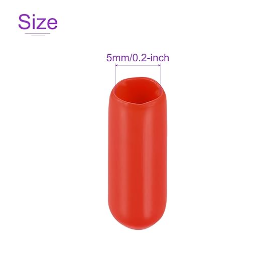 DMiotech 20 Pack 3/16" ID Red Screw Thread Protectors Rubber End Caps Bolt - Image 4