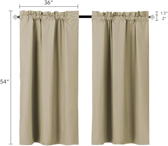 Easy Home 2 Panels Blackout Tier Curtain - Image 2