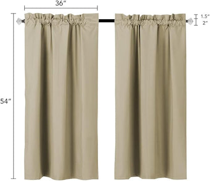Easy Home 2 Panels Blackout Tier Curtain - Image 2