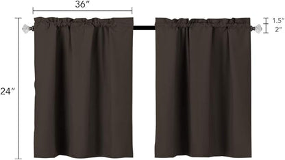 Easy Home 24 Inch Long 100% Blackout Curtain - Image 2
