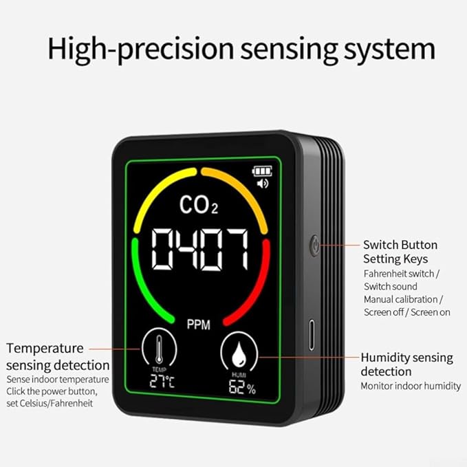 Air Quality Monitor Indoor-Portable Indoor Air Quality Meter, 3-in-1 Indoor Air - Image 5