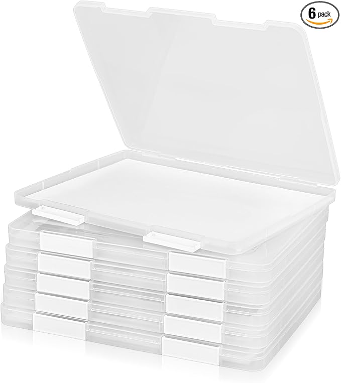 6 Pack A4 File Portable Project Case, Plastic Storage Box by Unknown
