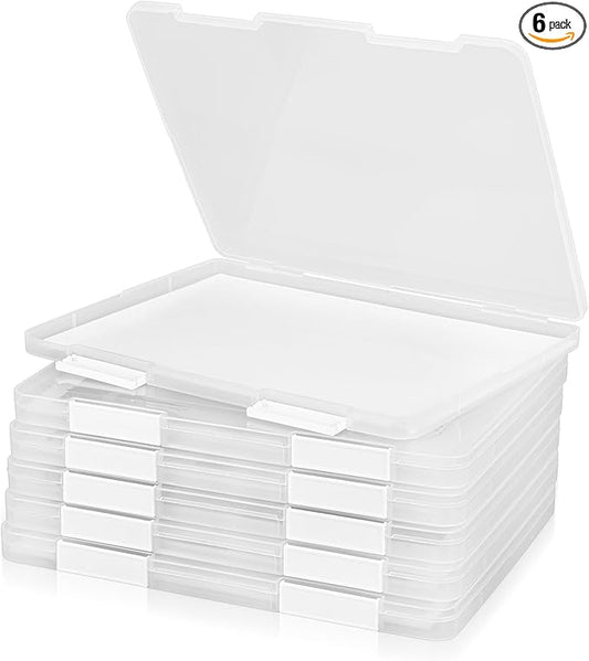 6 Pack A4 File Portable Project Case, Plastic Storage Box by Unknown
