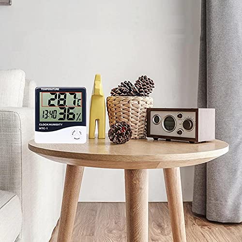 HTC-1 Digital Hygrometer Indoor Thermometer Clock/Alarm Humidity Meter Room - Image 6