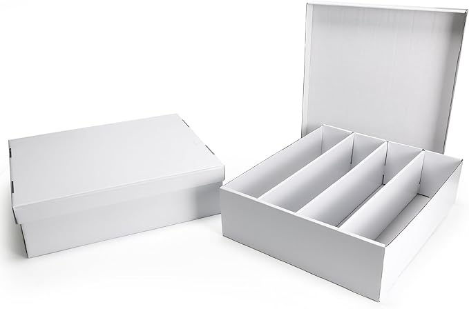Calenzana 3200-Count Trading Cardboard Card Storage Boxes 2 Pack, 4 Row White - Image 7