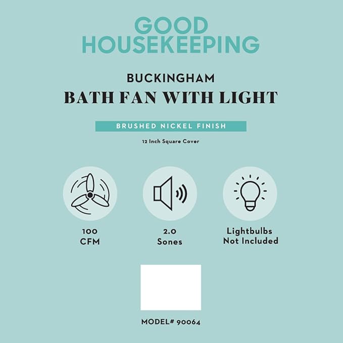 Good Housekeeping 90064 Buckingham Decorative Bathroom Ventilation Exhaust Fan - Image 3