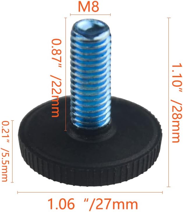 TOVOT 24PCS M8×1.25mm Furniture Leveling Feet Table Feet Screw on Adjustable - Image 2