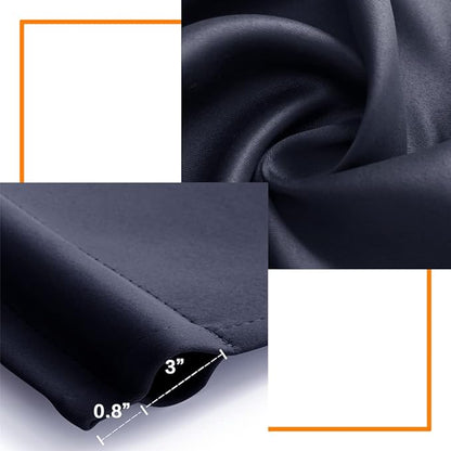 Navy Blue Curtains 2 Panels for Boys Bedroom, Short Dark Room Darkening 42 Inch - Image 7