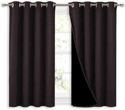 NICETOWN 100% Blackout Curtains 45 inches Length, 2 Thick Layers Completely by NICETOWN