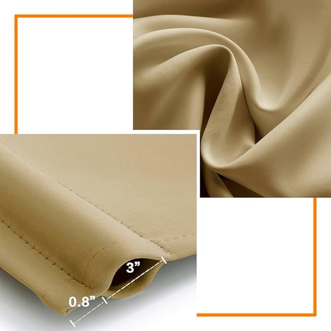 Beige Blackout Curtain Panels 42 Inch Length - Image 7